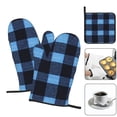 thumbnail image 4 of Kitchen Gloves Heat Insulation Pad Three Sets Of Heat Proof Waterproof Fabric Easy To Clean For Pot Cover Microwave Oven End Bowl Plate Darkslateblue Buffalo Plaid Check Tartan Scotland_1, 4 of 8