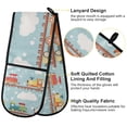 thumbnail image 2 of Yayeee Double Oven Mitt Kitchen Heat Resistant Baking 35" x7" Quilted Glove, Red Trains Pattern, 2 of 6