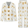 thumbnail image 4 of Top-kevin Womens Pajamas Set Passover Symbols Pattern Soft Long Sleeve Sleepwear Button Down Sets, 4 of 12