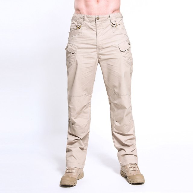 Work Pants for Men Solid Color Multi-Pocket Washed Overalls Outdoor Casual Pants Trousers on Clearance