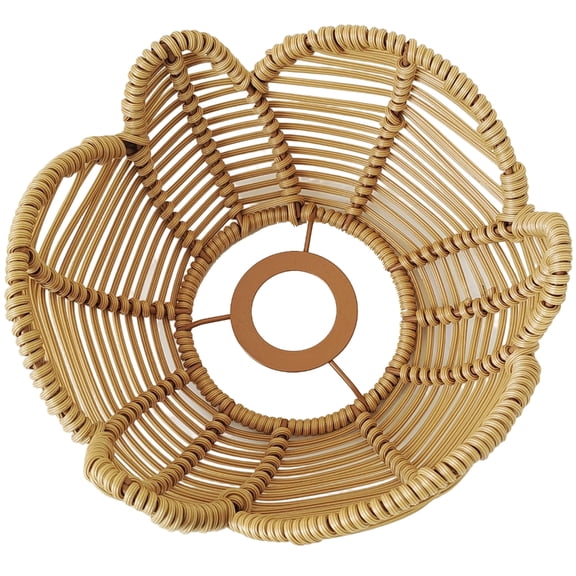 Plastic Flower Shaped Ceiling Lamp Shade Universal Fit Handmade Weave Lampshades for E26 E27 Bulbs Easy Installation