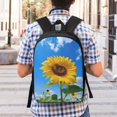 thumbnail image 5 of Disketp Blue Sky Sunflower School Backpack, Lightweight Basic Middle School Bookbags 17 Inch Casual Daypack for Student College, Travel or Outdoor, 5 of 6