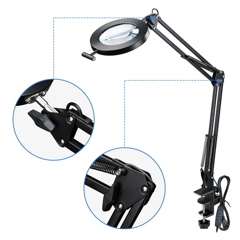 5X LED Magnifying Lamp Desk Light with Clamp Adjustable Arm for Cosmetic  Sewing 