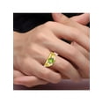 thumbnail image 2 of RYLOS Mens Rings Yellow Gold Plated Silver Classic Design 7X5MM Oval Gemstone & Diamond  Peridot August Birthstone Ring Size 11, 2 of 6