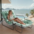thumbnail image 6 of HomeMiYN Patio Outdoor Lounge Chair with Footstool,Oversized Comfy Recliner Chair,Support 500lbs with Extra Thick Puffy Cushion,Modern Outside Furniture Set for Backyard,Porch,Poolside,Teal Blue/Grey, 6 of 10