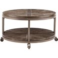thumbnail image 4 of SEI Meubles Konya 32" Rond Urbain Industriel Mobile Table Basse en Chêne, 4 of 10