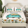 thumbnail image 2 of Erosebridal Daisy Fitted Sheet Full, Spring Flower Bedding Set Full Size, Farm Car Decor, 3 Pieces,（No Top Sheet）, 2 of 6