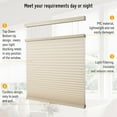 thumbnail image 4 of Keego Top Down Bottom Up Cellular Shades Cordless Honeycomb Blinds 9/16" Single Cell Thermal Insulated Window Shades for Indoor Windows (Gray Sheen-Light Filtering, 44"W x 72"H), 4 of 7