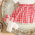 thumbnail image 6 of JUMEYU Dress for Baby Girl Toddler Baby Girl Bell Bottoms Romper Jumpsuit Kids Suspender Flare Pants Outfit 0 3 6 9 12 18 24 Months (Red,12-18 Months), 6 of 6