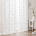 thumbnail image 2 of Sleep Zone 2 Panels Golden Floral-embroidered Lace Sheer Curtains, Modern Semi Sheer Curtains for Living Room Bedroom, Farmhouse (Beige, W52 x L95 Inch), 2 of 10