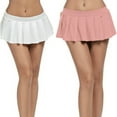 thumbnail image 6 of ZenCart Sexy Skirt Low-rise Solid Color Pleated Skirt Super Short A-Line Style Skirt Party Night Club Micro Skirt, 6 of 8