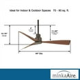 thumbnail image 5 of Minka-Aire Simple 44-Inch 3-Blade Ceiling Fan in Oil Rubbed Bronze Finish W/ Medium Maple Blades - F786-ORB, 5 of 6