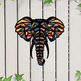 thumbnail image 2 of Geometric Elephant Metal Wall Art, Colorful Decorative Wall Sculpture, 2 of 8