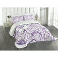thumbnail image 3 of Ambesonne Unicorn Quilted Bedspread Set 3 Pcs, Magic Forest, Queen Size, Purple, 3 of 5
