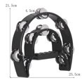 thumbnail image 4 of Musical Tambourine Handbell with Double Row Metal Jingles Percussion Drum Party Gift Percussion Instruments black, 4 of 8