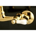 thumbnail image 4 of Kingston Brass KS513PB Kingston Two Handle Wall Mount Kitchen Faucet, Polished Brass, 4 of 5