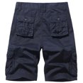 thumbnail image 3 of Hinvhai Plus Size Pants Clearance Men's Pure Color Outdoors Pocket Beach Work Trouser Cargo Shorts Pant Navy 10(XXL), 3 of 3