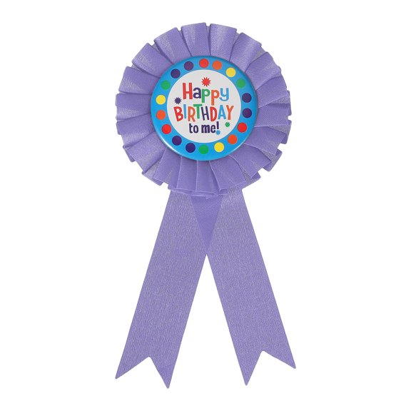 Uxcell 6" x 3" Birthday Ribbon, Award Ribbon Brooch Birthday Pin for Party Decorations, Light Purple