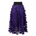 thumbnail image 5 of HNMKIU Women's Retro High Waist A Line Midi Skirt with 3D Polka Dot Yarn Design Half Length Skirt Purple，L, 5 of 7