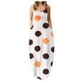 thumbnail image 2 of PENGXIANG Robes Sexy pour la Nuit de Club Femmes Sans Manches Point Imprimé Longue Maxi Robe Cocktail Partie Plage Robe de Soleil, 2 of 6