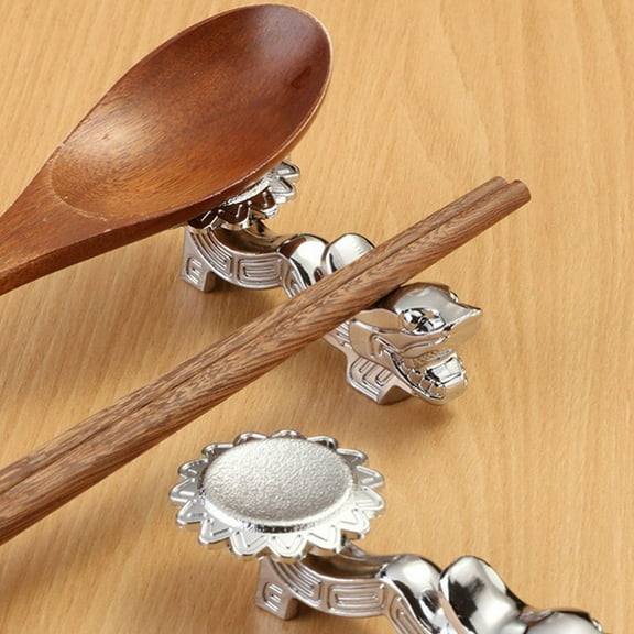 Chopsticks Holder Alloy Retro Dragon Chopsticks Rack Knife Spoon Fork Stand Chopstick Rest,Silver 2PCS