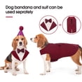 thumbnail image 5 of IDOMIK Dog Tuxedo Pet Wedding Party Suit and Bandana Set, Formal Clothes with Bow Tie for Medium Dogs, Red, 5 of 7