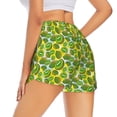 thumbnail image 2 of Uemuo Watercolor Kiwi Fruits Summer Pattern Women's Athletic Shorts High Waisted Running Shorts with Liner Pockets Gym Elastic Workout Shorts-Small, 2 of 9