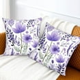 thumbnail image 6 of 2Pcs Purple Floral Throw Pillow Case, Cute Lavender Flower Art Decor Pillow Covers, Bedroom Living Room Cushion Cover for Couch Sofa Bed, 18'''' x 18'''', Purple Floral-2, 6 of 6