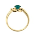 thumbnail image 7 of 14K Yellow Gold 0.50 CT Lab Created Green Emerald Stone Ring Knot 4 prongs Round, 7 of 7