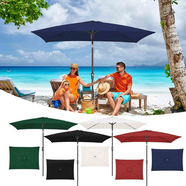 Fiudx Tela de Repuesto para Sombrilla de Jardín, Estructura de 6 Varillas, Poliéster Resistente, Protección Uv, Sombra para Patio Exterior, Uso Junto a La Piscina, Tamaño 200 X 300 Cm