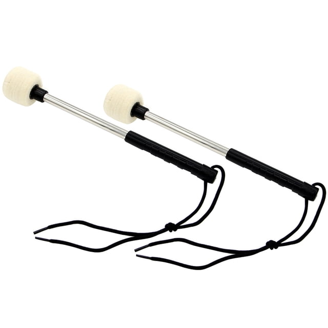 Shisuyan 2 Pcs Batteur à Tambour en Feutre de Laine Poignée en Acier Inoxydable Accessoires d'Instruments de Percussion Pièces