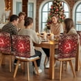 thumbnail image 5 of Christmas Reindeer Chair Covers Set of 4 Gold Snowflakes Winter Red Fantasy Chair Back Covers Stretch Removable Washable Slipcovers Protector for Dining Room Kitchen Party Decor, 5 of 5