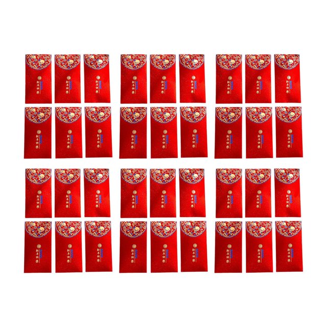 36 Piezas sobres rojos de Año Nuevo Chino Soledad Paquetes Rectángulos rojos estilo A