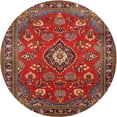 thumbnail image 1 of Ahgly Company Tapis d'Intérieur Rond Traditionnel Amande Foncé Brun Persan, 3 Pieds Rond, 1 of 6