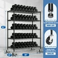 thumbnail image 3 of TrumanPick 5 Tier Wire Shelving 48"W x 24"D x 76"H Heavy Duty Wire Rack, Adjustable Garage Organizer with Wheels, Storage Shelves Load 3000LBS, ,Black, 3 of 9