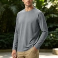 thumbnail image 4 of GEWSEY Men's Long Sleeve Shirts UPF 50+ UV Sun Protection Athletic Shirts for Hiking Running Workout Rash Guard (Dark Gray, L), 4 of 5