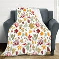 thumbnail image 3 of Fall Throw Blanket - Autumn Leaves Flannel Fleece for Couch, Living Room - Super Warm Soft Cozy Plush Lightweight Seasonal Bedding for Kids Adults - Rustic Decor 40"x50", 3 of 7