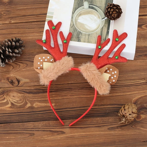 Chmadoxn Décorations de Noël, Ornements de Noël, Cadeaux de Noël Bandeaux de Noël Bandeaux de Bois de Cerf des Fêtes Cadeaux des Fêtes Pinces à Cheveux Décorations Bandeau en Flanelle