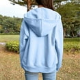 thumbnail image 4 of kamemir Zip up Hoodie Women Womens Lapel Zipper Sweatshirt(Light Blue,XL), 4 of 6