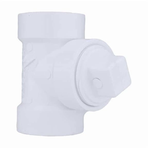 PVC Cleanout Tee with Plug, Hub x Hub x FNPT, 1-1/2 in Pipe Size