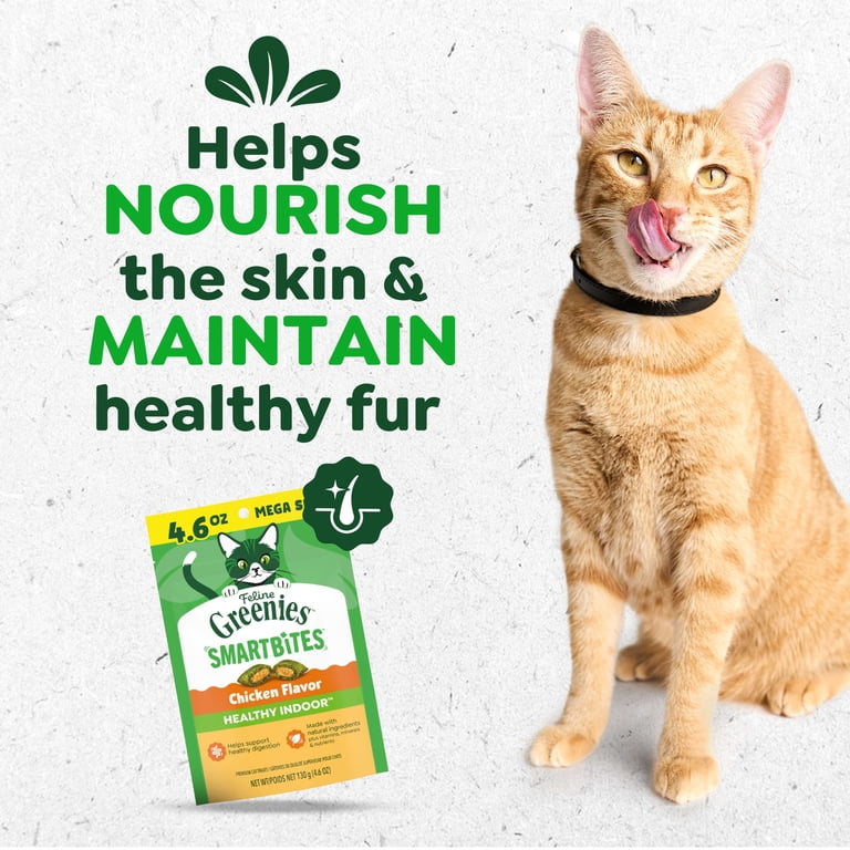 Greenies Feline Smartbites Chicken Flavor, 4.6 oz, Indoor Cat