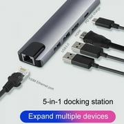 Angmile Type-c Hub USB-C To HDMI USB3.0 LAN Ethernet Docking Station Multi-Function USB C Hub Adapter PD Fast Charging For Macbook