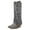 Gray, variant on Women Western Fold Over Cowboy Knee High Boots Sparkly Rhinestone Round Closed Toe Chunky Mid Heel Boots Cowgirl Casual Shoes Size 11 Pink