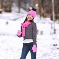 thumbnail image 4 of Girls 3-Piece Winter Hat, Scarf & Glove Set – Cozy Knit Beanie Accessories for Kids – Warm Cold Weather Gear, 4 of 6