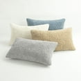 thumbnail image 5 of Lush Decor Neo Boucle Lumbar Throw Pillow Cover 2 Piece Set 14" W x 24" L Blue - Rectangle Pillow - Soft Fluffy Pillow Cover- Textured Decorative Pillows For Bed, Couch or Chair, 5 of 6