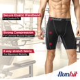 thumbnail image 5 of Runhit Pantalones cortos de compresión para hombre (paquete de 3) pantalones cortos de yoga de spandex de compresión ropa interior (negro gris 3XL), 5 of 5