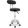 thumbnail image 1 of Banco Multifuncional Acojinado Taburete Multiusos con Ruedas Redondo Banco De Trabajo con Ruedas Silla Giratoria con Reposapiés De Altura Ajustable Oficina Salón SPA Tatuajes (Con Respaldo), 1 of 7