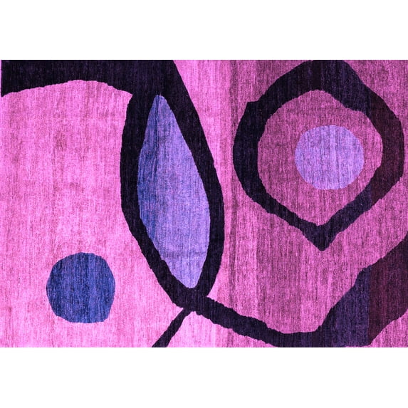 Ahgly Company Indoor Rectangle Abstract Purple Modern Area Rugs, 8' x 12'