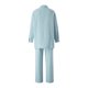 thumbnail image 4 of VISgogo Conjunto de trajes casuales para mujer, camisa de manga larga con cuello de solapa de color sólido, pantalones de cintura elástica a juego VISgogo moda, 4 of 9