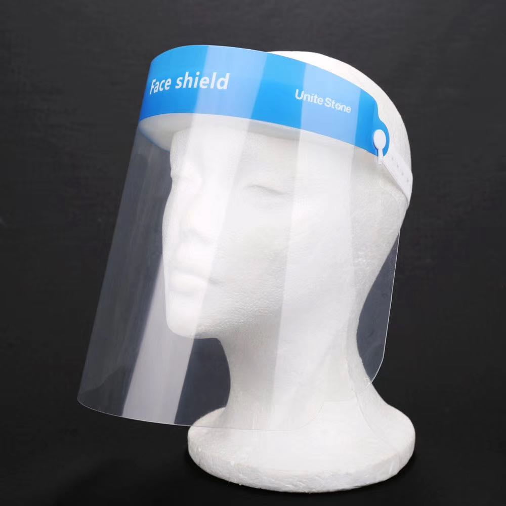 PPE Disposables Face Shield Virus Protection Clear Visor Masks, 10-Pack, Wrap Around Hat with Padded Elastic Band